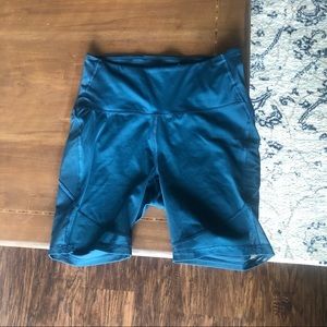 Teal bike shorts